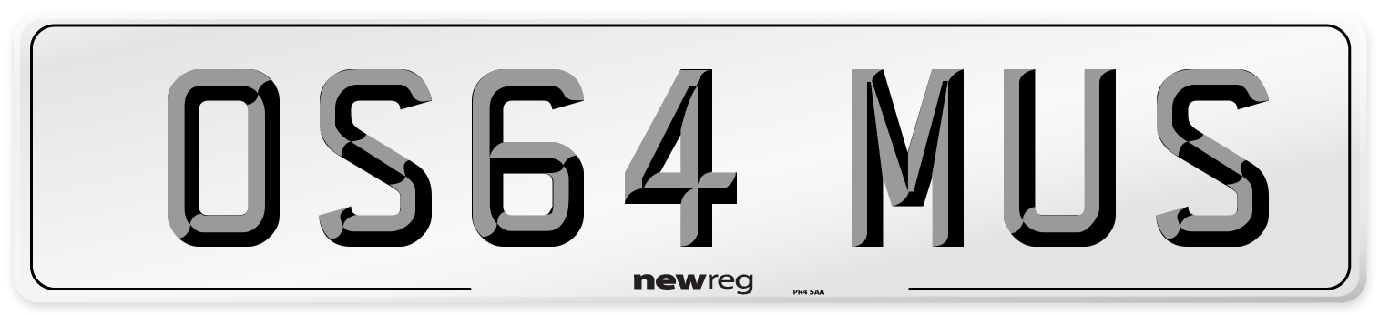 OS64 MUS Number Plate from New Reg